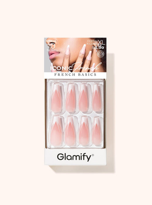 Absolute New York Glamify Iconic French Press On Nails - XL Coffin