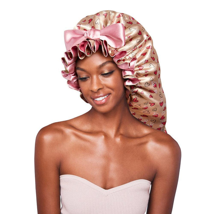 RED by KISS Ruffle Tie Braid Bonnet