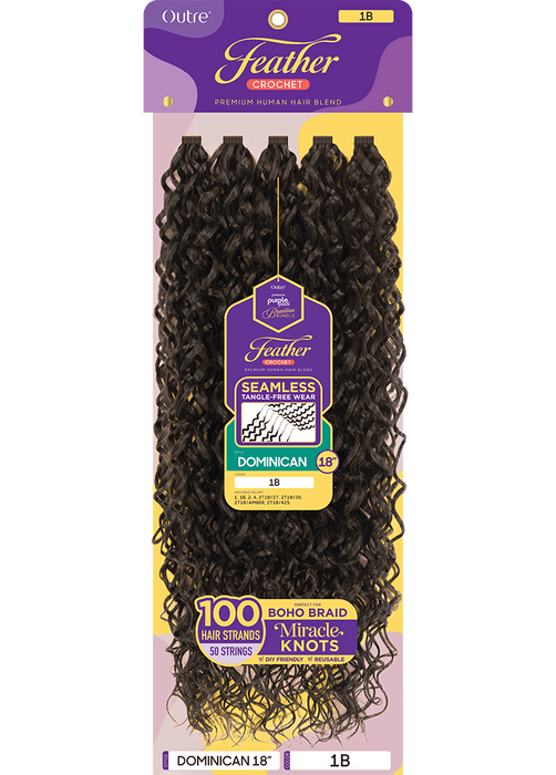 Outre Purple Pack Feather Crochet - Dominican 18"