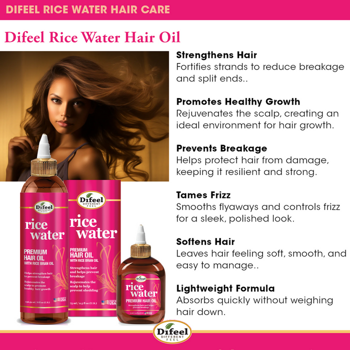 Difeel Rice Water Premium Hair Oil 8oz