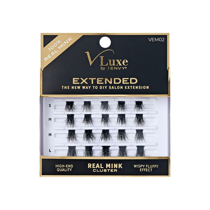 VLUXE by I-Envy Extended Real Mink Cluster Lashes